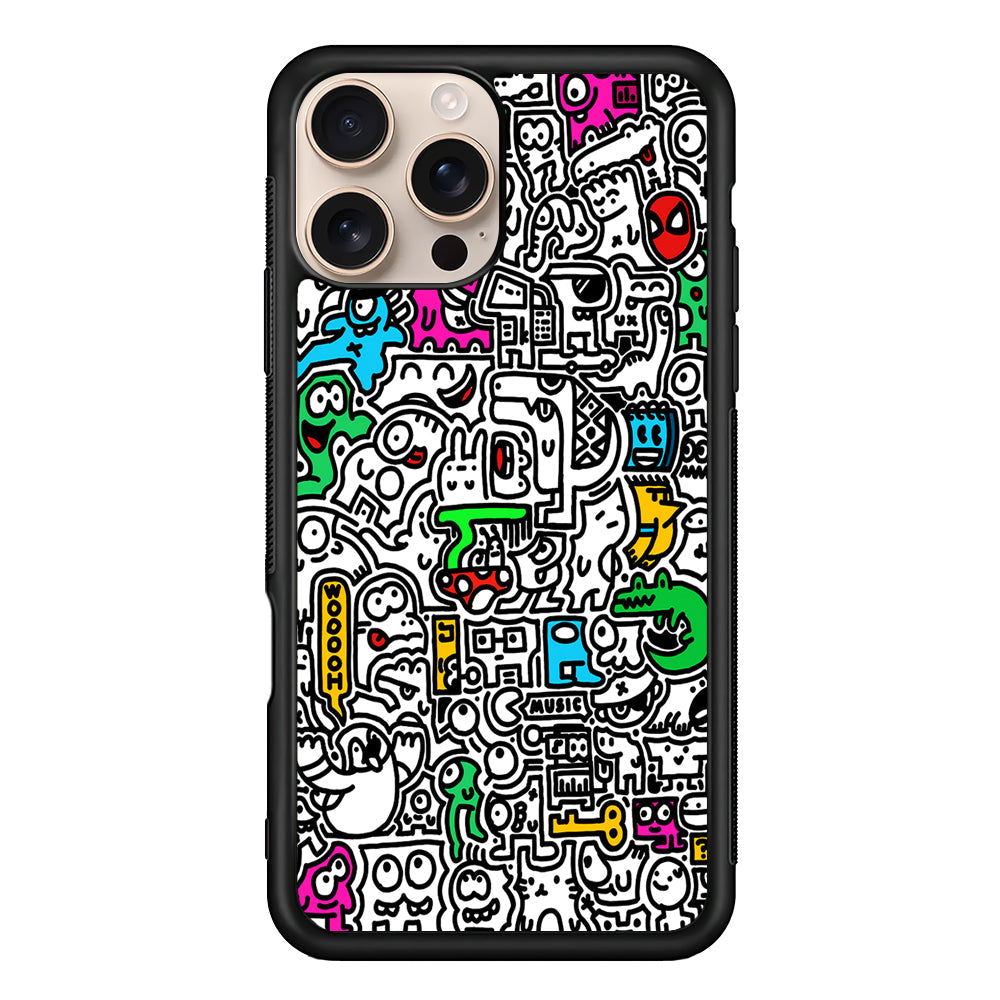 Graffiti Doodle Drawings Art iPhone 16 Pro Max Case - iPhone 16 Pro Max
