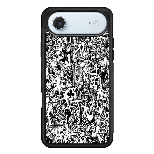 Graffiti Doodle Monokrom iPhone 17 Air Case - Xtracase