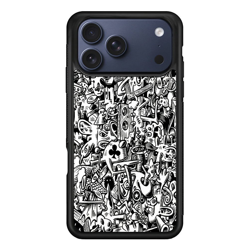 Graffiti Doodle Monokrom iPhone 17 Pro Case - Xtracase