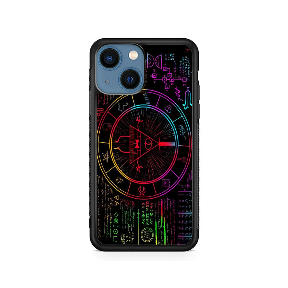 Gravity Falls Bill Cipher Colorful iPhone 15 Case-Rubber / Black (2D Case)-Xtracase