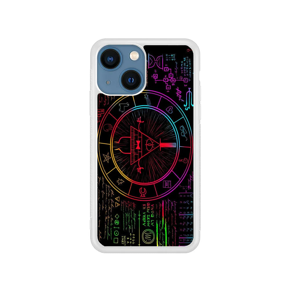 Gravity Falls Bill Cipher Colorful iPhone 15 Case-Rubber / White (2D Case)-Xtracase