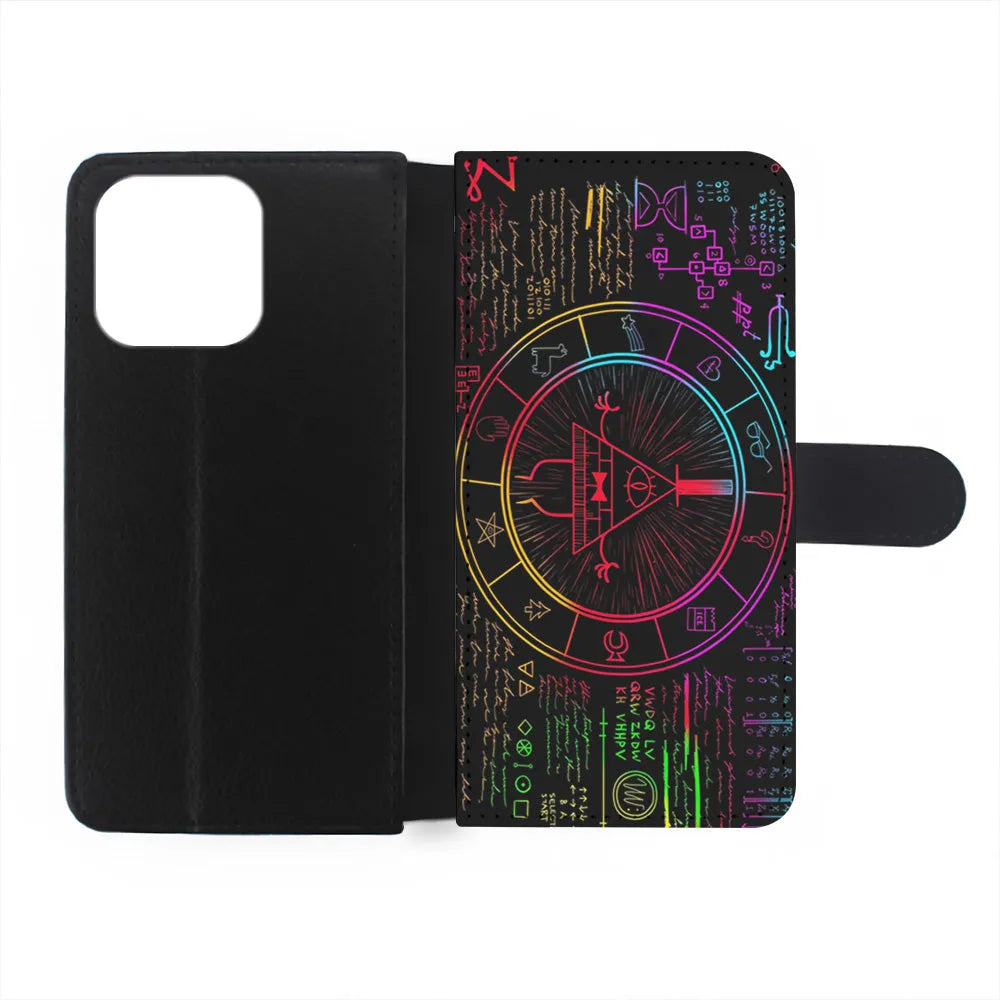 Gravity Falls Bill Cipher Colorful iPhone 13 Pro Case-Flip Wallet Case-Xtracase