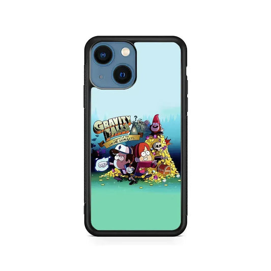 Gravity Falls Gnome Gemulets iPhone 13 Mini Case-Rubber / Black (2D Case)-Xtracase