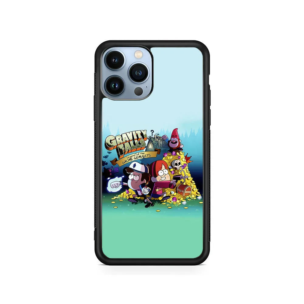 Gravity Falls Gnome Gemulets iPhone 13 Pro Case-Rubber / Black (2D Case)-Xtracase