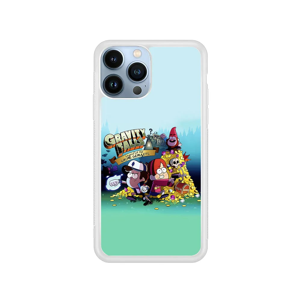 Gravity Falls Gnome Gemulets iPhone 13 Pro Case-Rubber / White (2D Case)-Xtracase