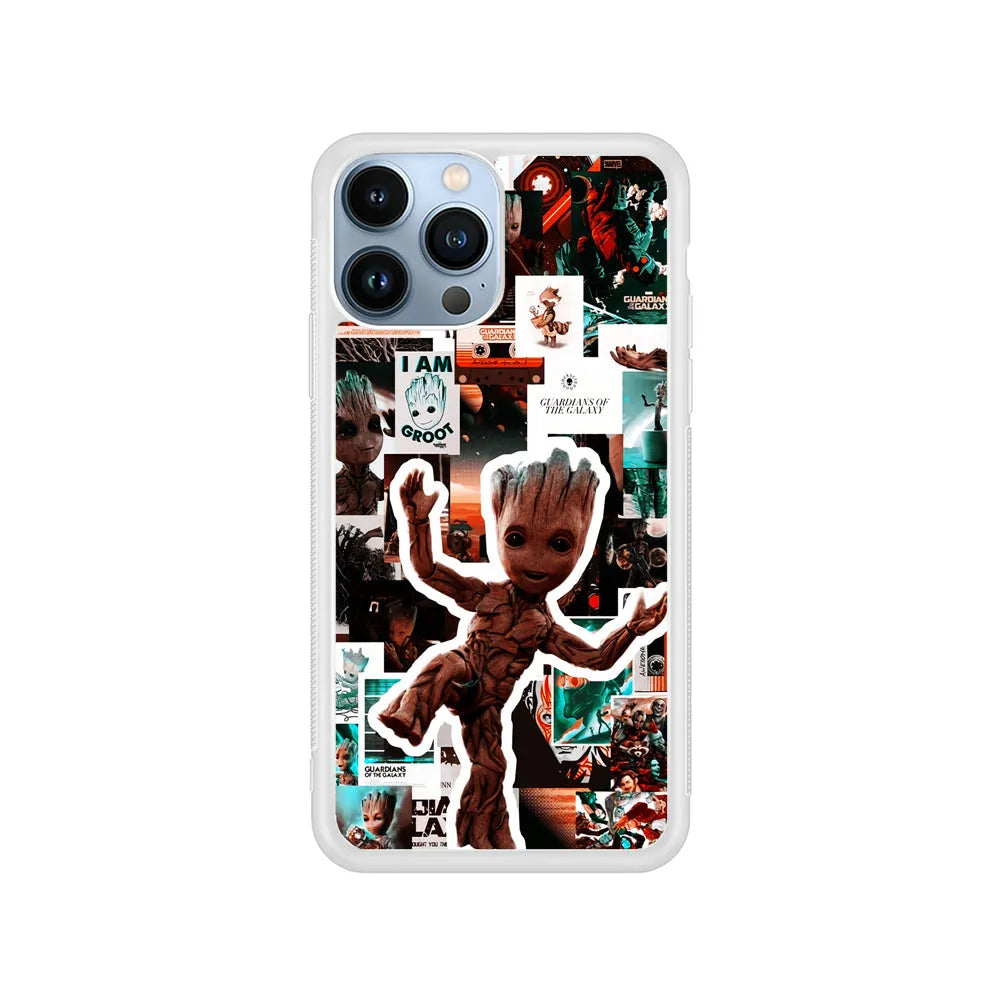 Groot Aesthetic iPhone 13 Pro Case-Rubber / White (2D Case)-Xtracase