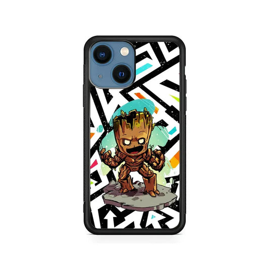Groot Scream Power iPhone 13 Mini Case-Rubber / Black (2D Case)-Xtracase