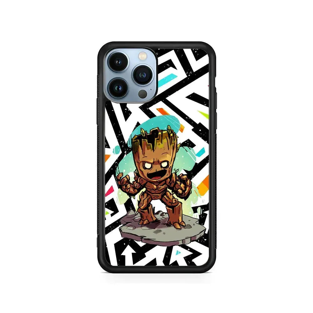 Groot Scream Power iPhone 15 Pro Max Case-Rubber / Black (2D Case)-Xtracase