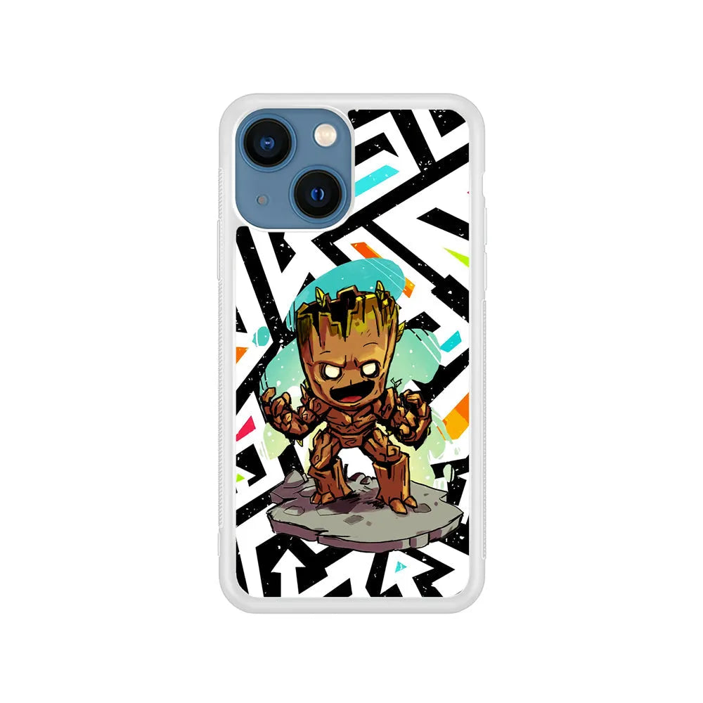 Groot Scream Power iPhone 14 Plus Case-Rubber / White (2D Case)-Xtracase