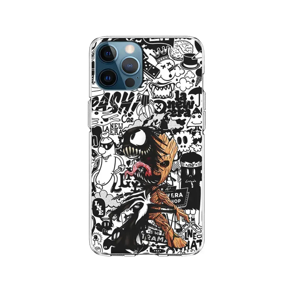 Groot x Venom Fusion Mode iPhone 15 Pro Max Case-Clear Soft Case-Xtracase