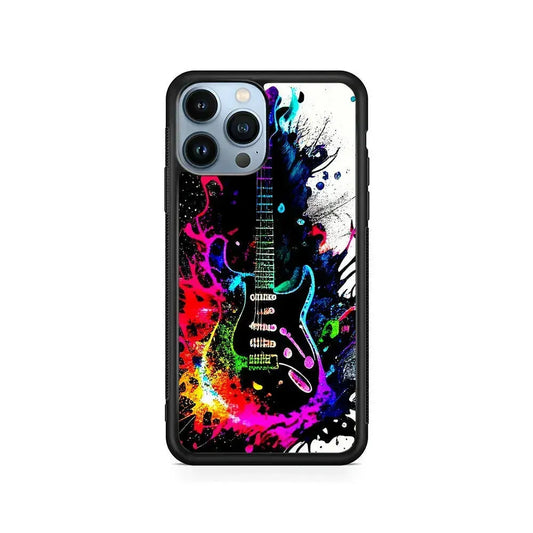 Guitar Art Explosion iPhone 15 Pro Max Case-Rubber / Black (2D Case)-Xtracase