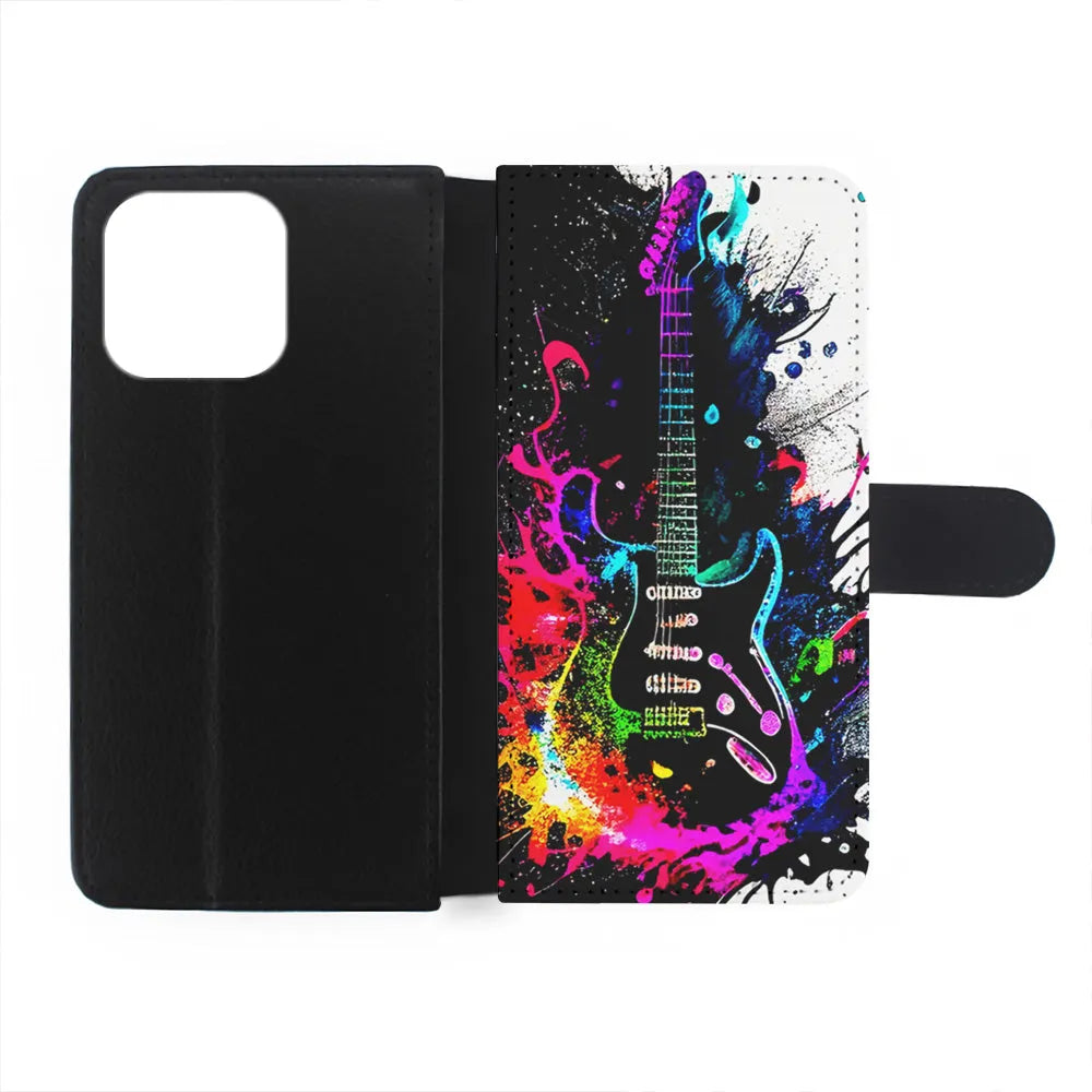 Guitar Art Explosion iPhone 13 Pro Case-Flip Wallet Case-Xtracase