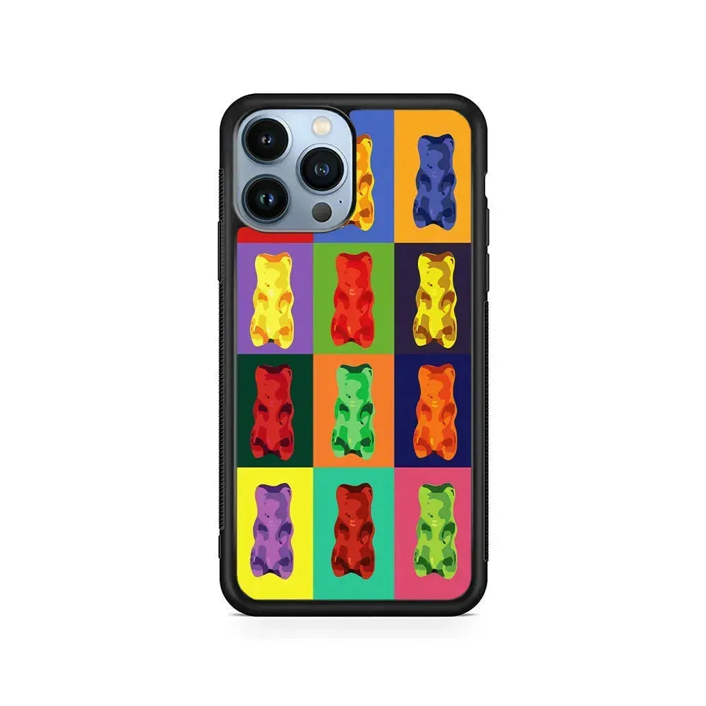 Gummy Bear Pop Art iPhone 15 Pro Max Case-Rubber / Black (2D Case)-Xtracase