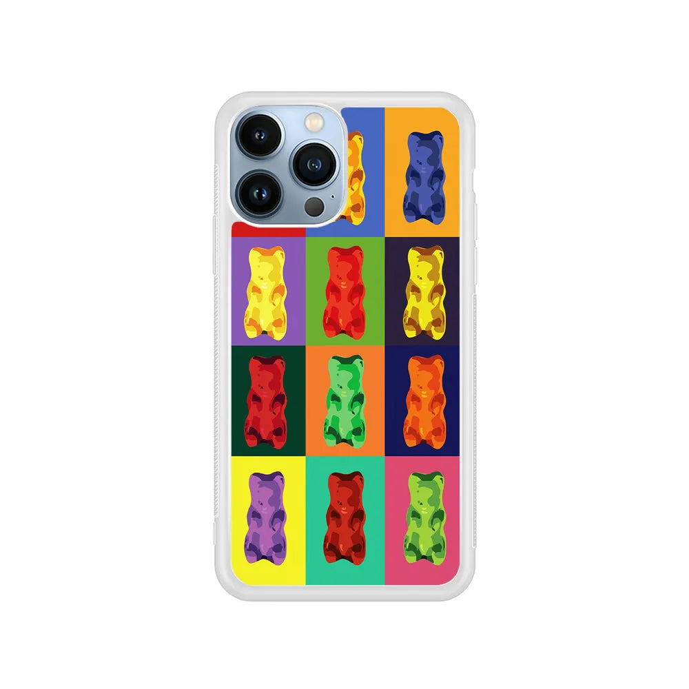 Gummy Bear Pop Art iPhone 13 Pro Max Case-Rubber / White (2D Case)-Xtracase