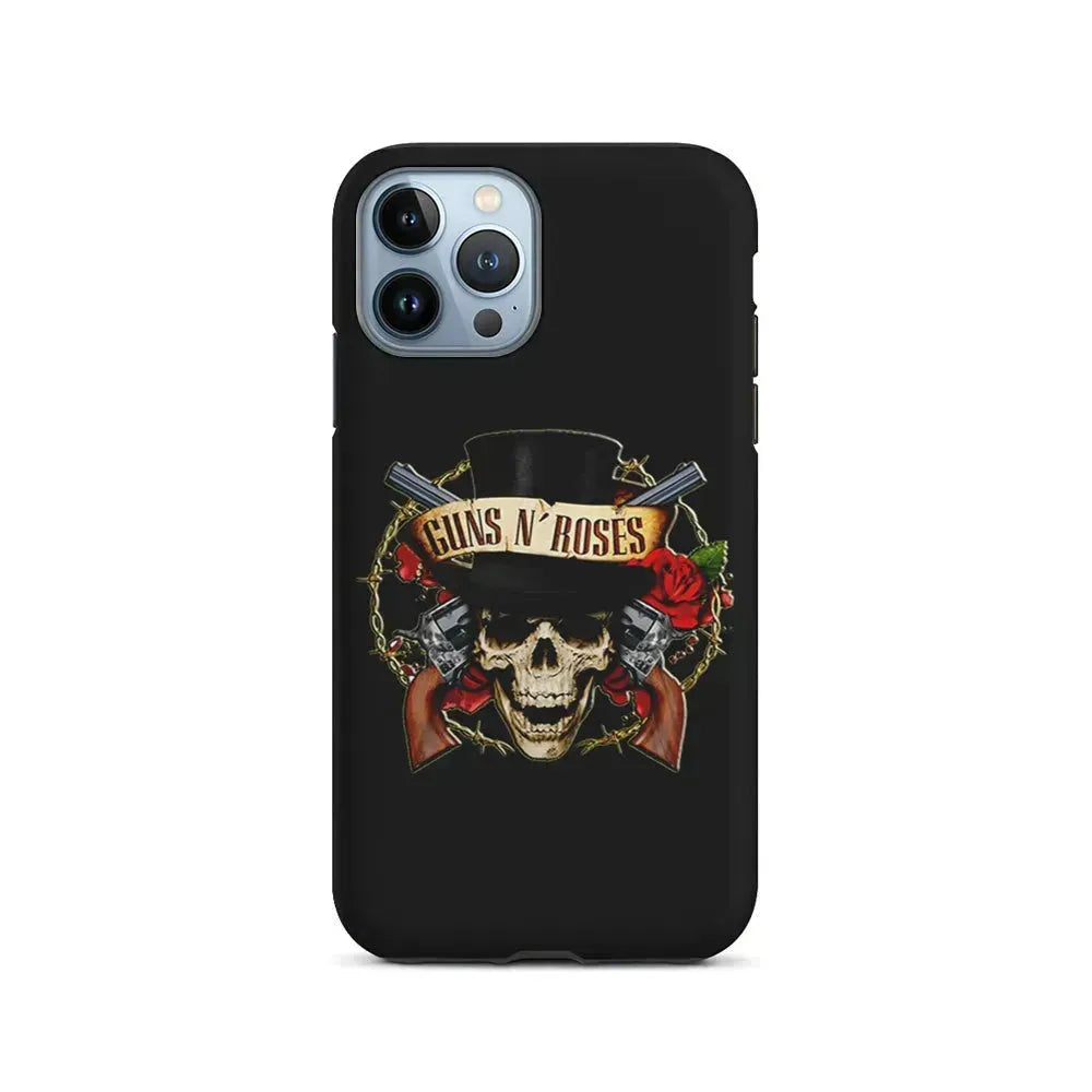 Guns N Roses Rock Skull iPhone 15 Pro Max Case-2 in 1 Tough Case-Xtracase