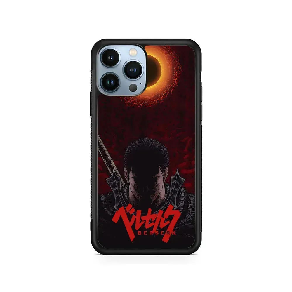 Guts Berserk Eclipse iPhone 15 Pro Max Case-Rubber / Black (2D Case)-Xtracase