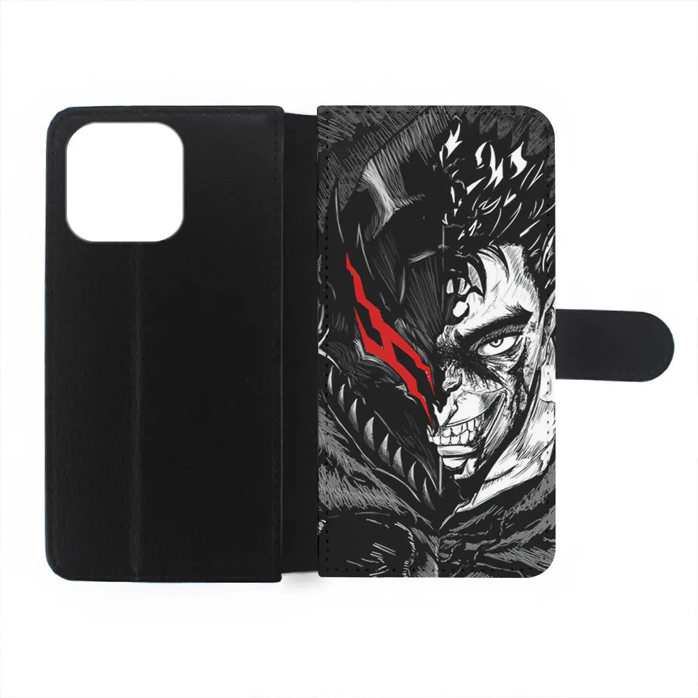 Guts Berserk Face iPhone 13 Pro Max Case-Flip Wallet Case-Xtracase