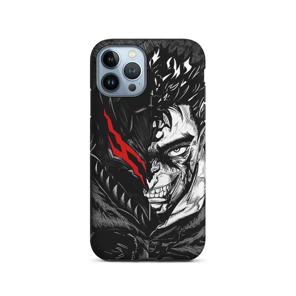Guts Berserk Face iPhone 15 Pro Max Case-2 in 1 Tough Case-Xtracase