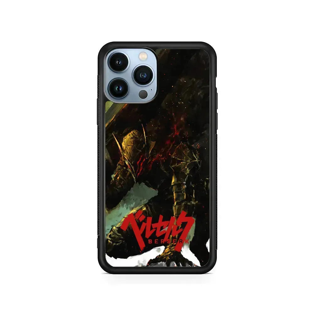 Guts Berserk Full Armor iPhone 15 Pro Max Case-Rubber / Black (2D Case)-Xtracase