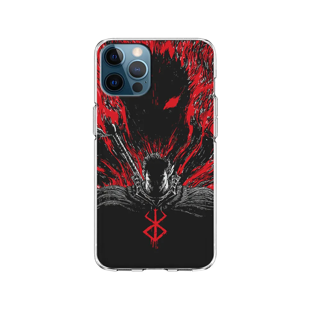 Guts Berserk The Black Swordsman iPhone 13 Pro Max Case-Clear Soft Case-Xtracase