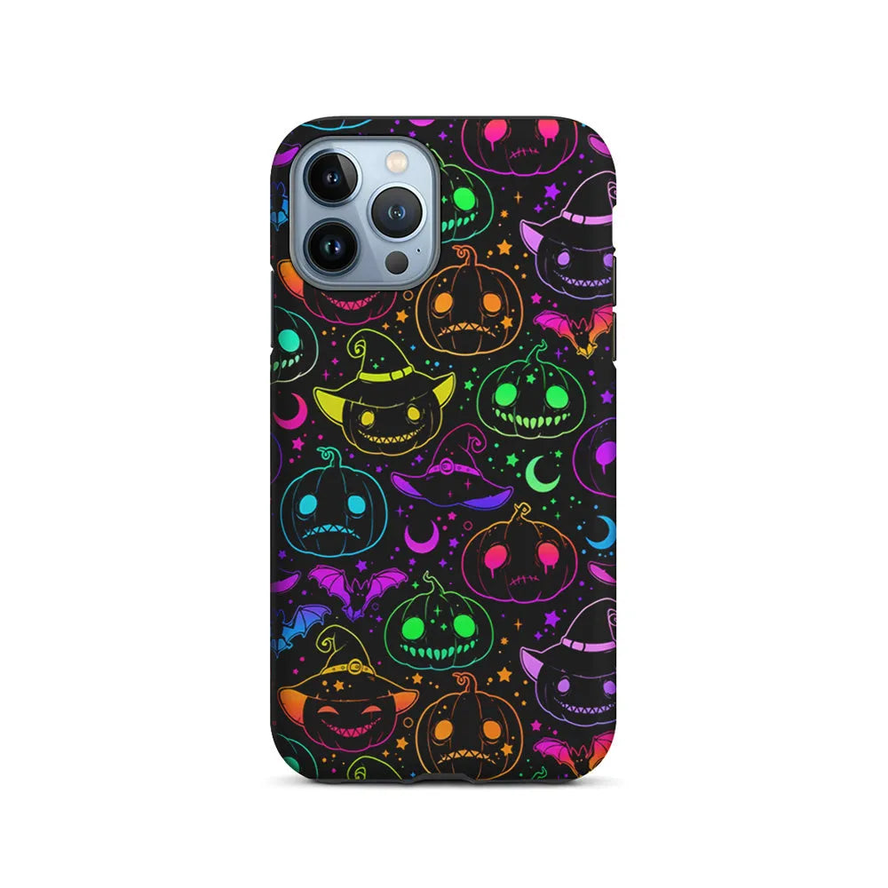 Halloween Pumpkins and Flying Bats iPhone 13 Pro Case-2 in 1 Tough Case-Xtracase