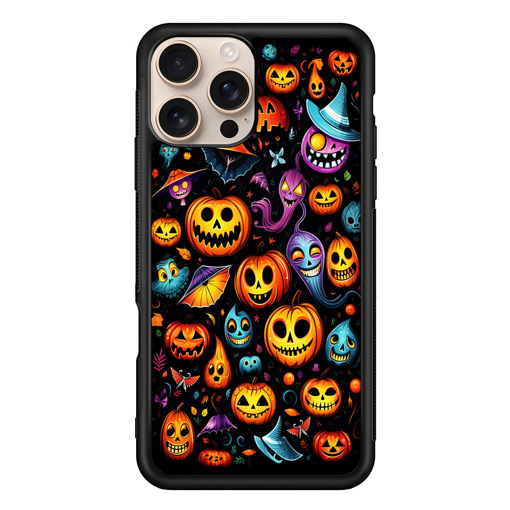 Halloween Pumpkins and Ghosts iPhone 16 Pro Max Case - iPhone 16 Pro Max