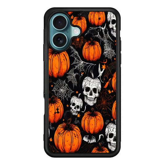 Halloween Skull and Spider Webs iPhone 16 Case - Xtracase