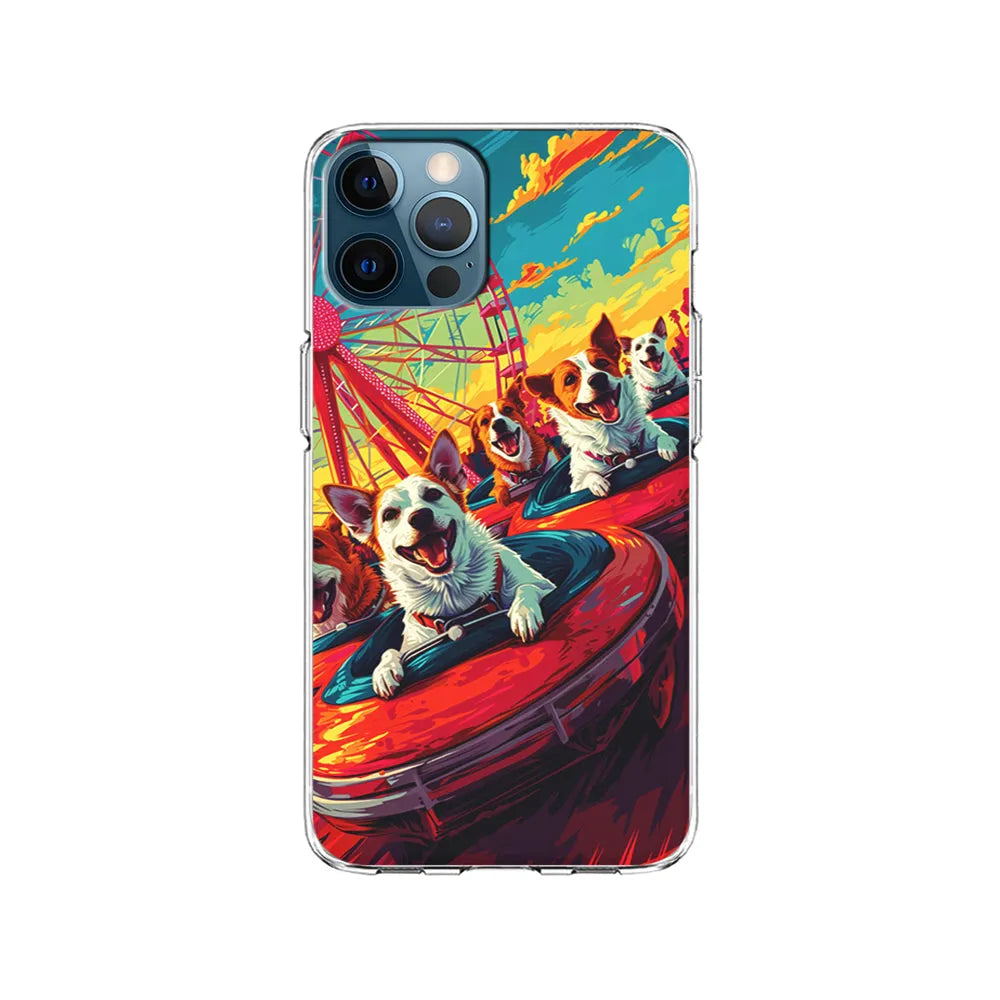Happy Dogs At Carnival iPhone 13 Pro Case-Clear Soft Case-Xtracase