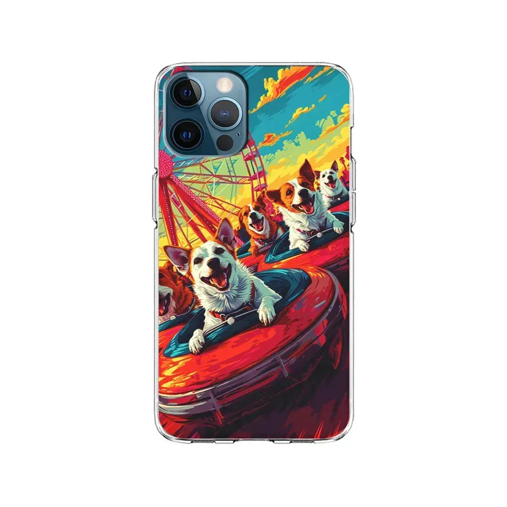 Happy Dogs At Carnival iPhone 15 Pro Max Case-Clear Soft Case-Xtracase