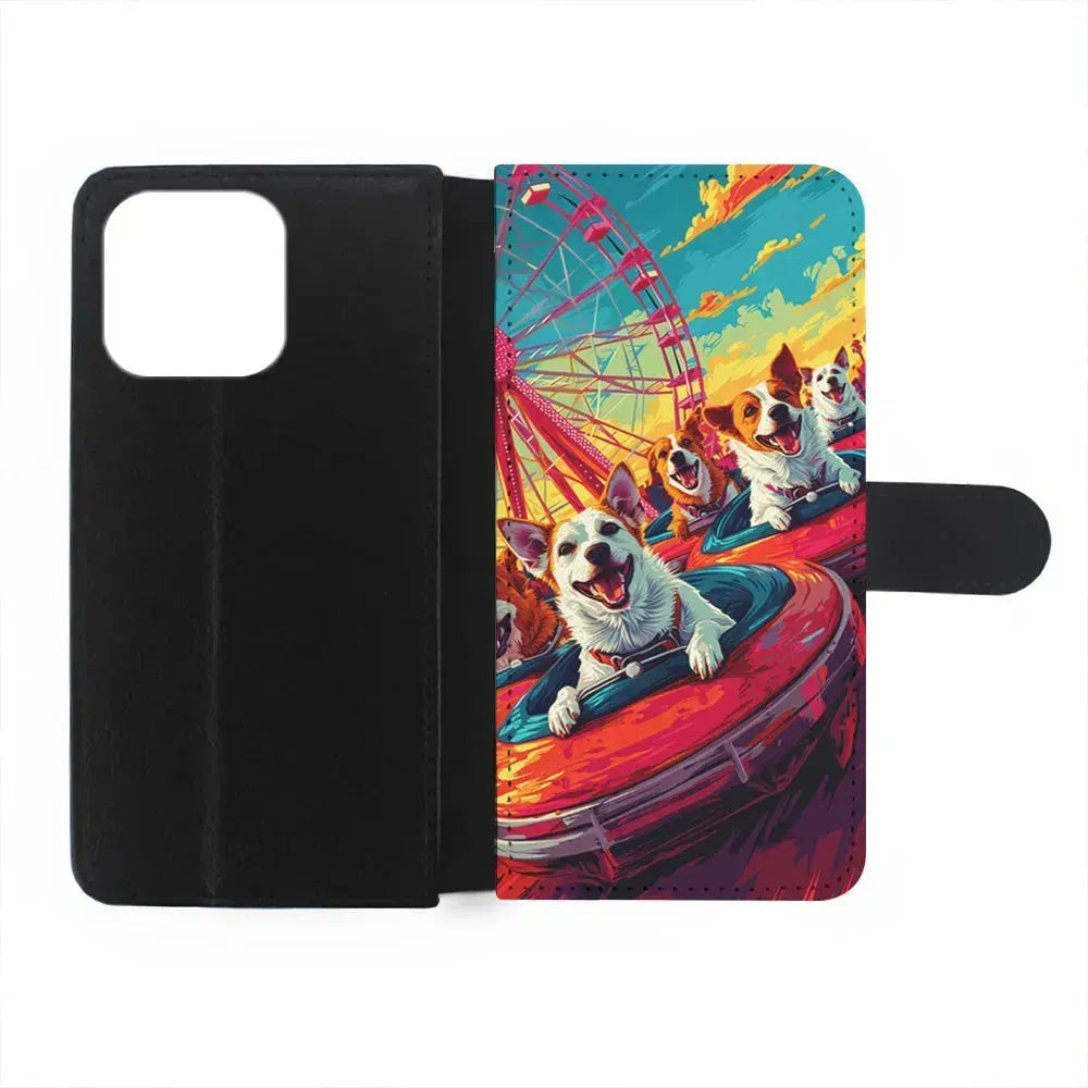 Happy Dogs At Carnival iPhone 15 Pro Max Case-Flip Wallet Case-Xtracase