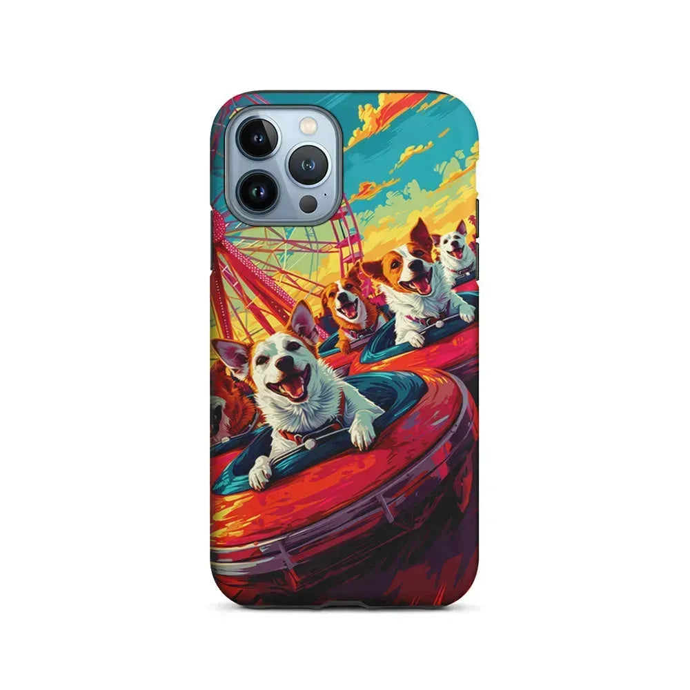 Happy Dogs At Carnival iPhone 15 Pro Max Case-2 in 1 Tough Case-Xtracase
