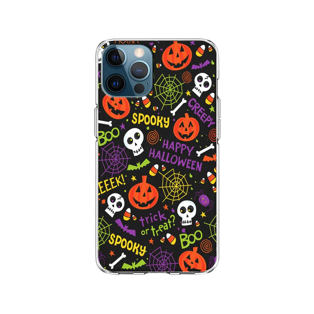 Happy Halloween Spooky iPhone 13 Pro Max Case-Clear Soft Case-Xtracase