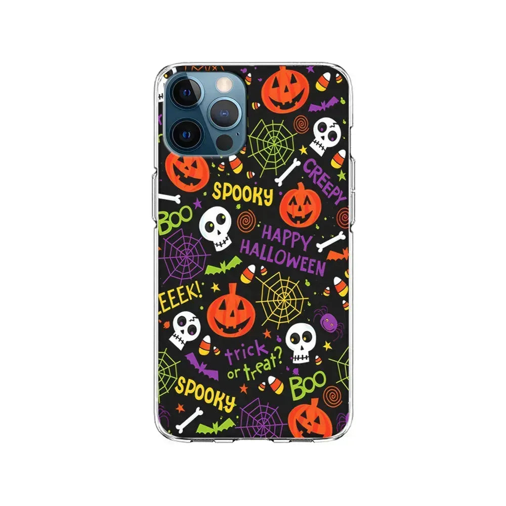 Happy Halloween Spooky iPhone 15 Pro Max Case-Clear Soft Case-Xtracase