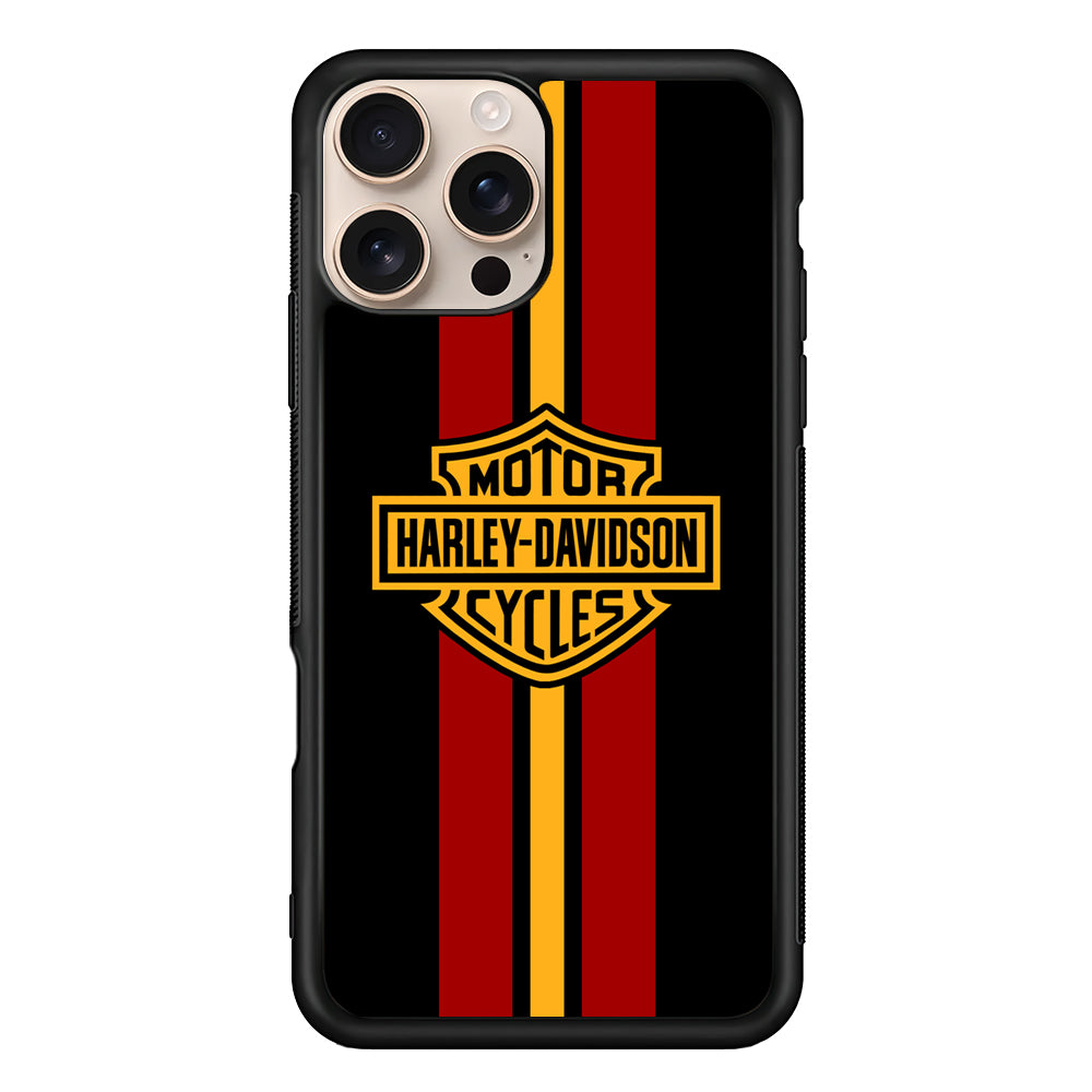 Harley Davidson Red Stripe Emblem iPhone 16 Pro Max Case - Xtracase