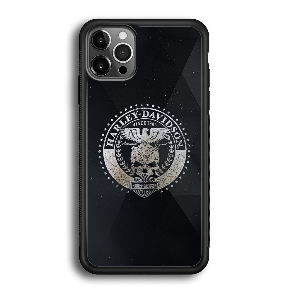 Harley Davidson Silver Emblem iPhone 12 Pro Case-Xtracase