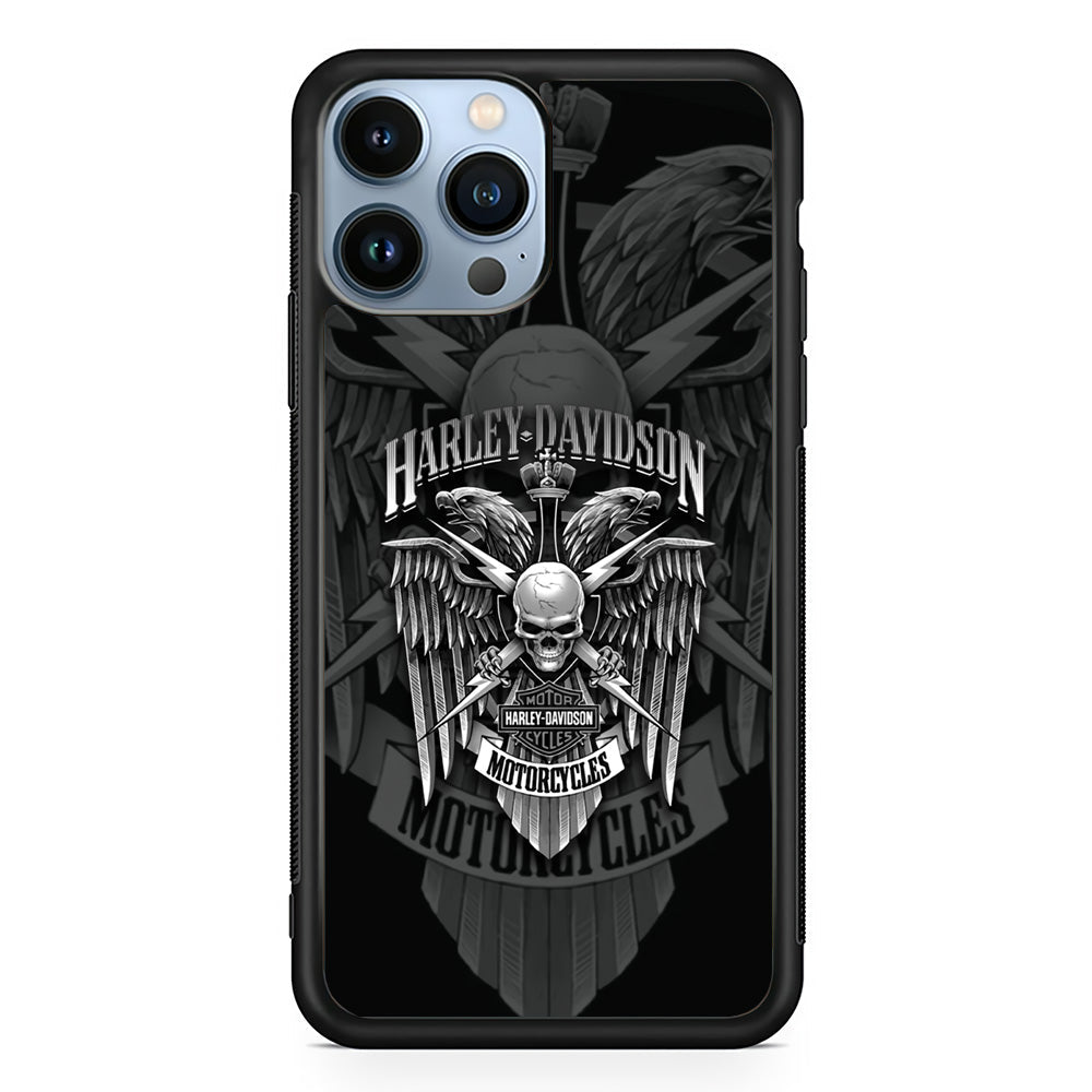 Harley Davidson Silver Pinion iPhone 15 Pro Case-Xtracase