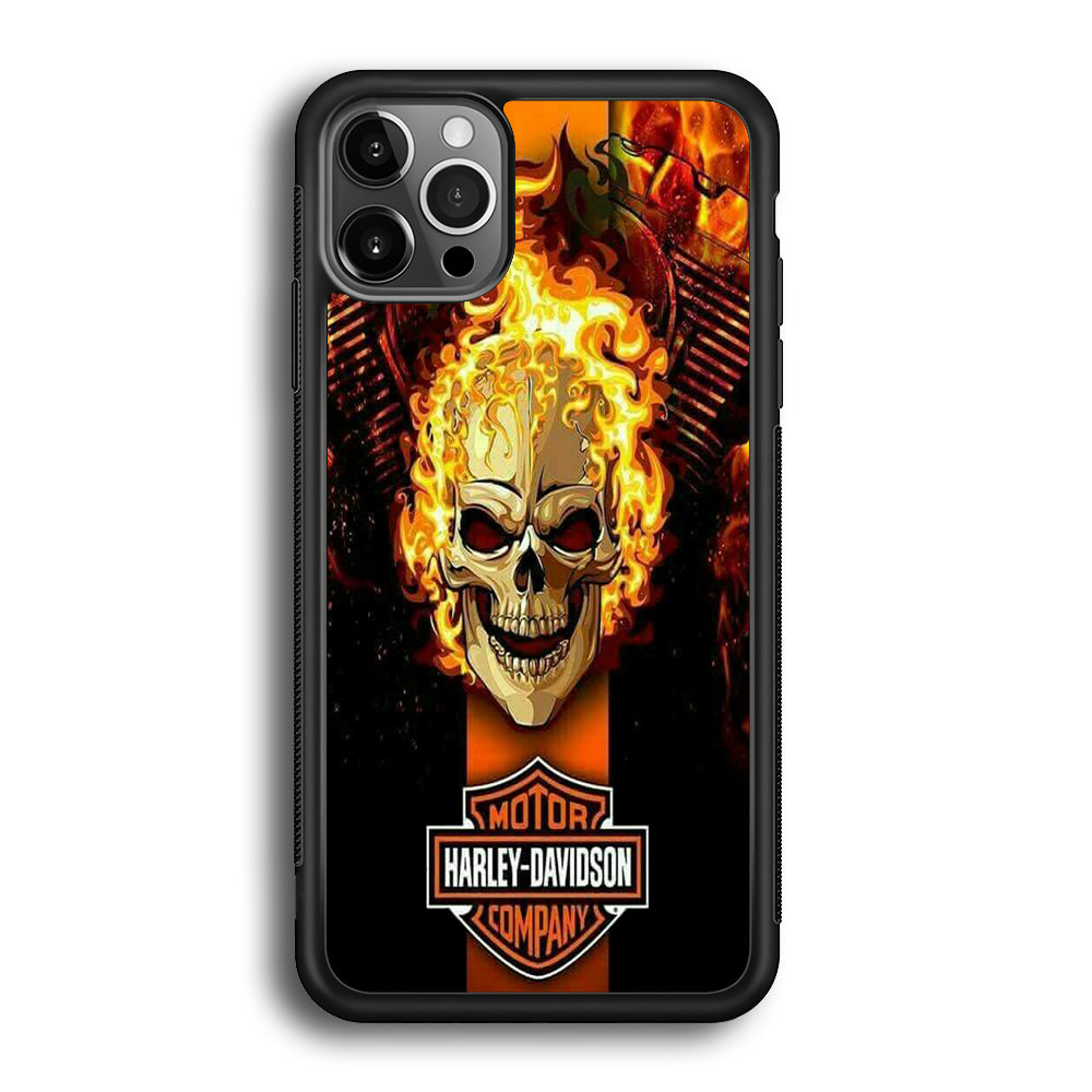 Harley Davidson Skull Fire iPhone 12 Pro Case-Xtracase