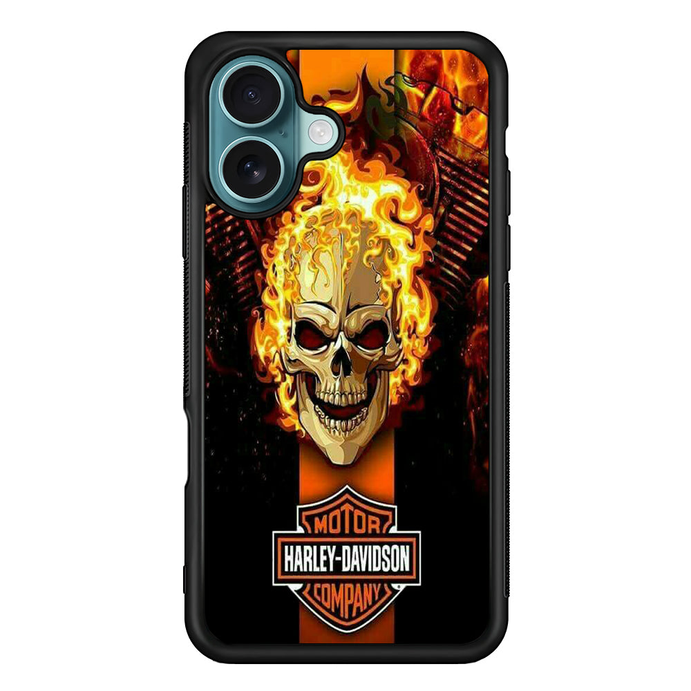 Harley Davidson Skull Fire iPhone 16 Case - Xtracase