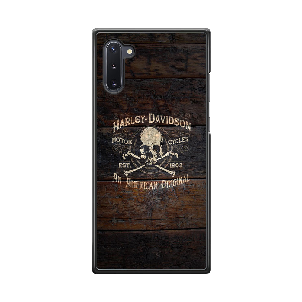 Harley Davidson Skull Logo In Wood Samsung Galaxy Note 10 Case-Xtracase