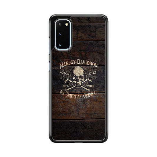 Harley Davidson Skull Logo In Wood Samsung Galaxy S20 Case-Xtracase