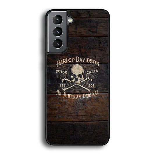 Harley Davidson Skull Logo In Wood Samsung Galaxy S21 Plus Case-Xtracase