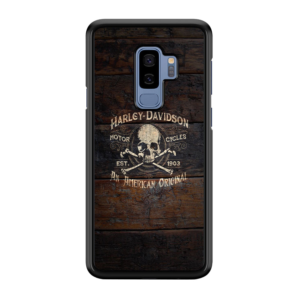 Harley Davidson Skull Logo In Wood Samsung Galaxy S9 Plus Case-Xtracase