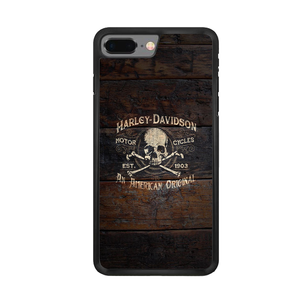 Harley Davidson Skull Logo In Wood iPhone 7 Plus Case-Xtracase