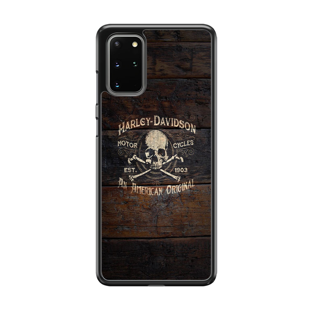 Harley Davidson Skull Logo In Wood Samsung Galaxy S20 Plus Case-Xtracase