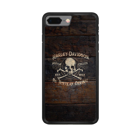 Harley Davidson Skull Logo In Wood iPhone 8 Plus Case-Xtracase