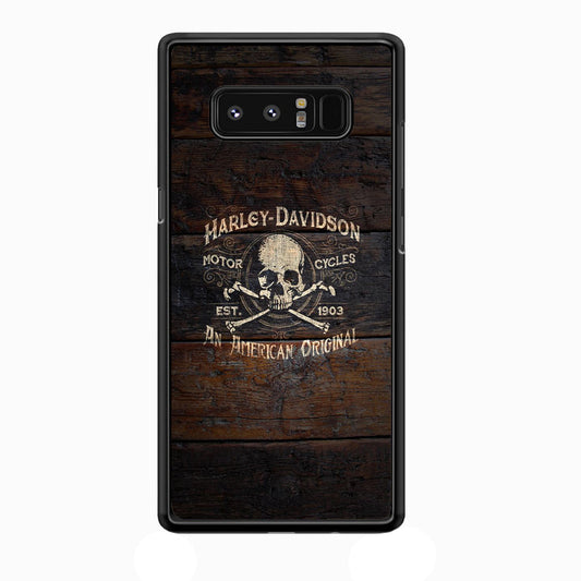 Harley Davidson Skull Logo In Wood Samsung Galaxy Note 8 Case-Xtracase