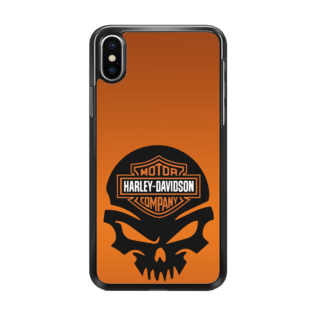 Harley Orange Skull Emblem iPhone X Case-Xtracase