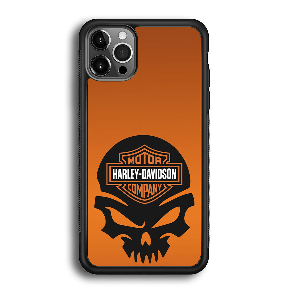 Harley Orange Skull Emblem iPhone 12 Pro Case-Xtracase