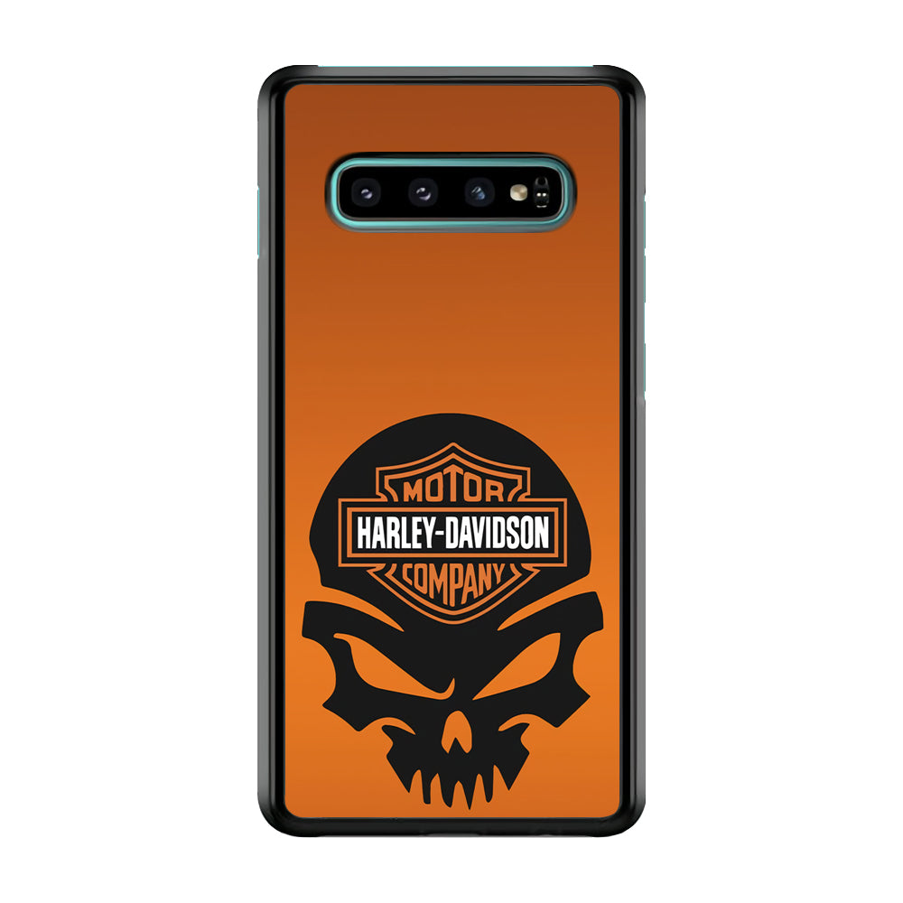 Harley Orange Skull Emblem Samsung Galaxy S10 Case-Xtracase