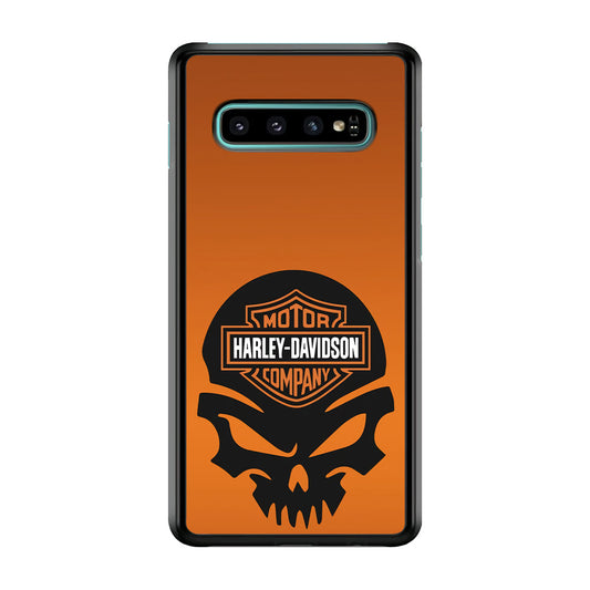 Harley Orange Skull Emblem Samsung Galaxy S10 Case-Xtracase